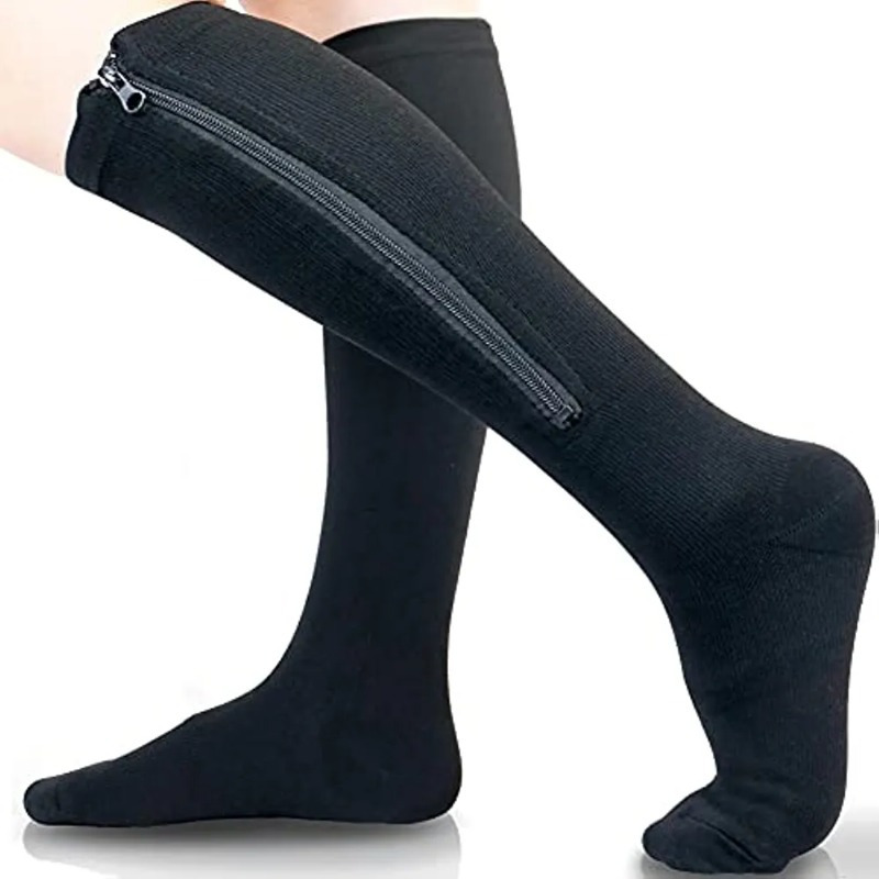 1 pc Compression Socks Zip Sox Pressure Socks Stovepipe Socks Zipper Socks