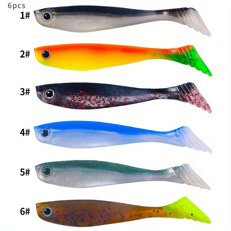16pcs Rainbow Fish Lure Artificial T Tail Soft Bait Fishing - Temu