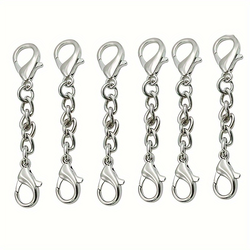 

6pcs Double Head Lobster Clasp Key Chain Jewelry Craft Making Accessories Connection Chain