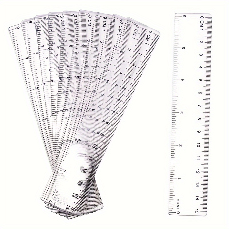 6 Inch Rulers Bulk Clear Plastic Flexible Rulers with Inches and  Centimeters Small Ruler Straight Measuring Drafting Tools for Kids Students  School