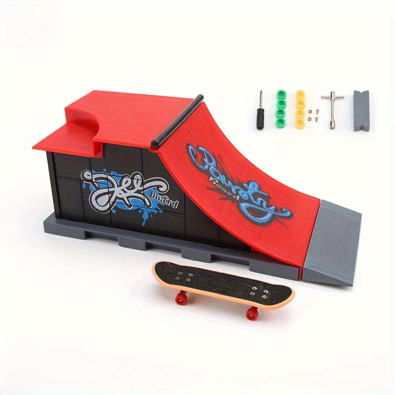 Ideallife Kit Finger Skate – Mini Skatepark Avec 5 Ramps Et 2 Planches à Doigts – DIY Créatif Pour Enfants Et Adultes