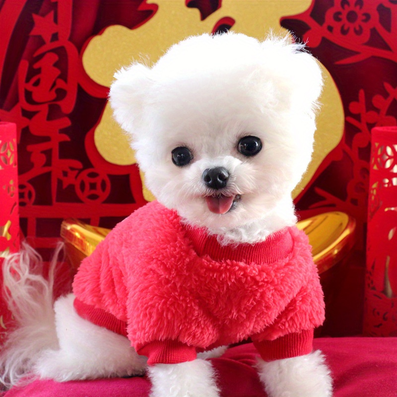 Pet New Years Clothing Festive Dog Clothes Small Dog Sweater Autumn ...