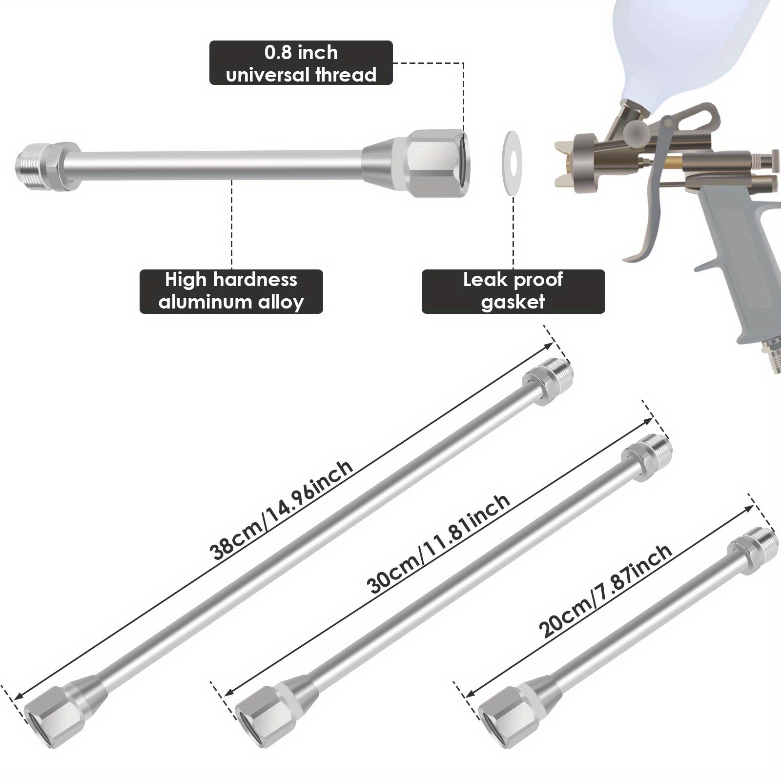Rallonge Aluminium 100cm Pour Pistolet Pulvérisateur Peinture WABROTECH