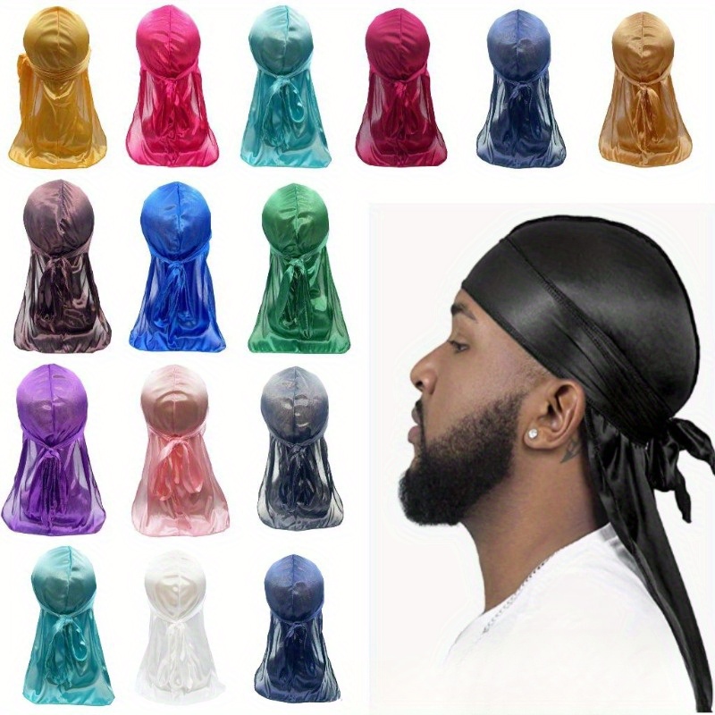 2 Pz/set Raso Durag Colore Solido Imitazione Di Seta Sciarpa Testa Cappello  Da Pirata Unisex Hip Hop Bandane Leggere Per Le Donne E Gli Uomini - Temu  Italy