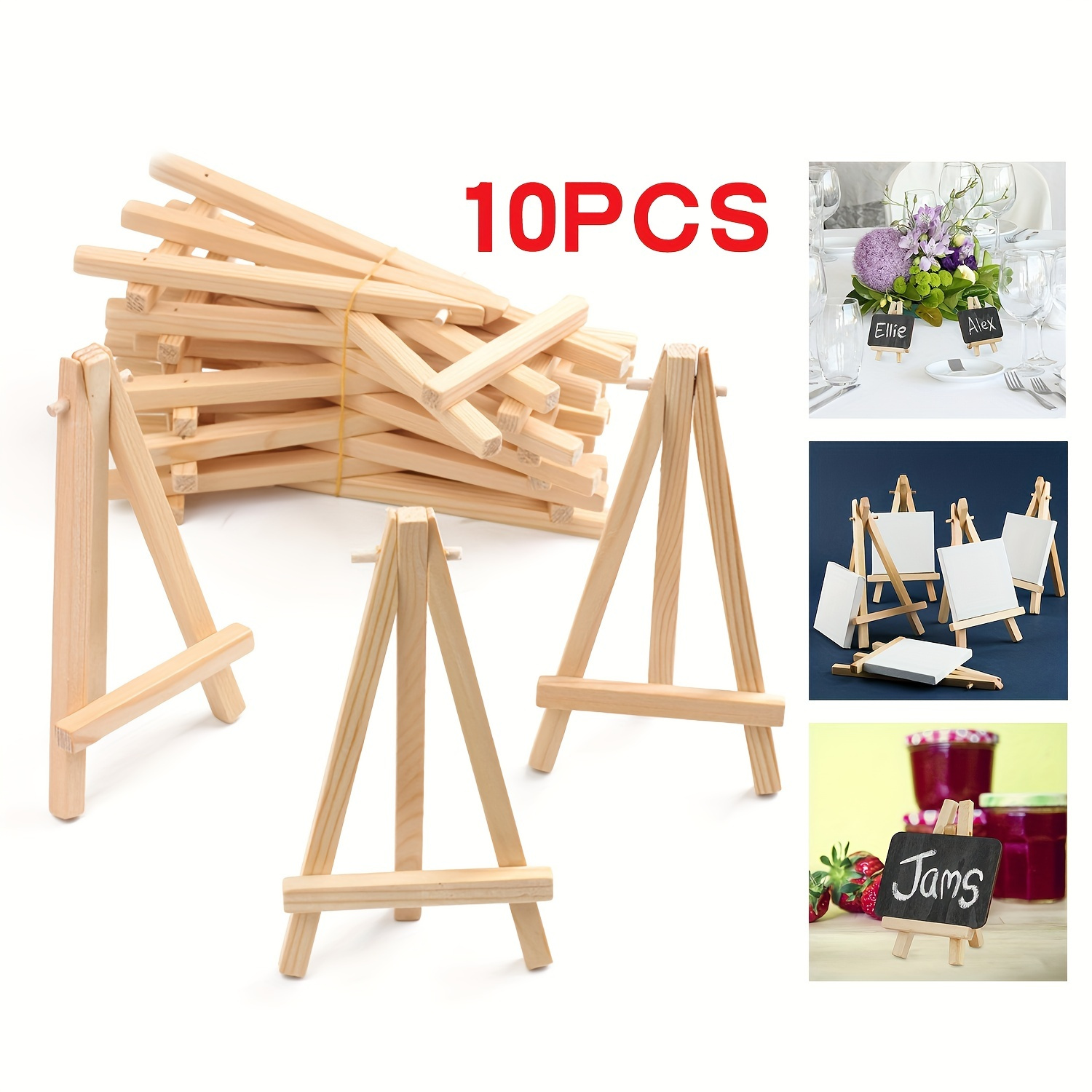 

10pcs Wooden Small Painting Stand Mini Artist Wooden Easel Wood Wedding Table Card Stand Display Holder