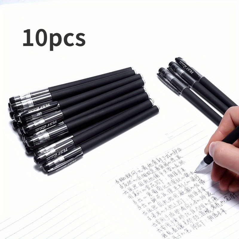 

10pcs Gel Pens Carbon Signature Pen Simple Black For School Students Or Office Use