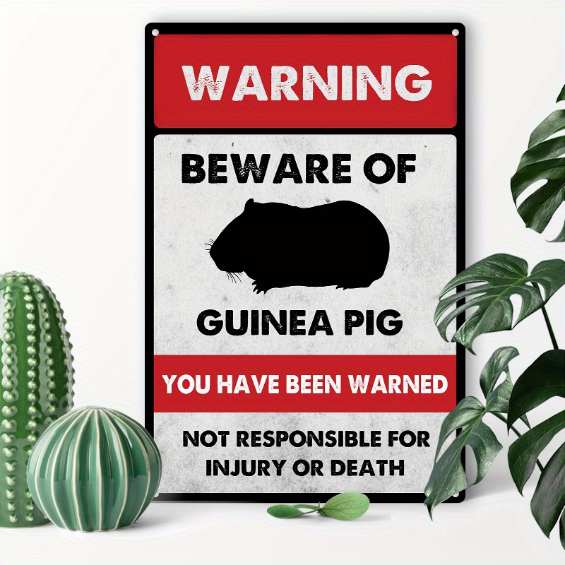 

1pc 8x12inch (20x30cm) Aluminum Sign Metal Tin Sign Beware Of Guinea Pig Metal Signs For Home Coffee Garage Men Cave