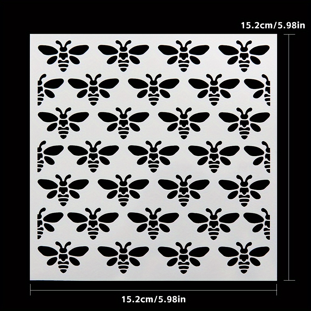 Image of Cute Little Bees Arranged In A Regular Pattern Diy Layering Stencils Painting Scrapbook Coloring Embossing Album Decorative Template