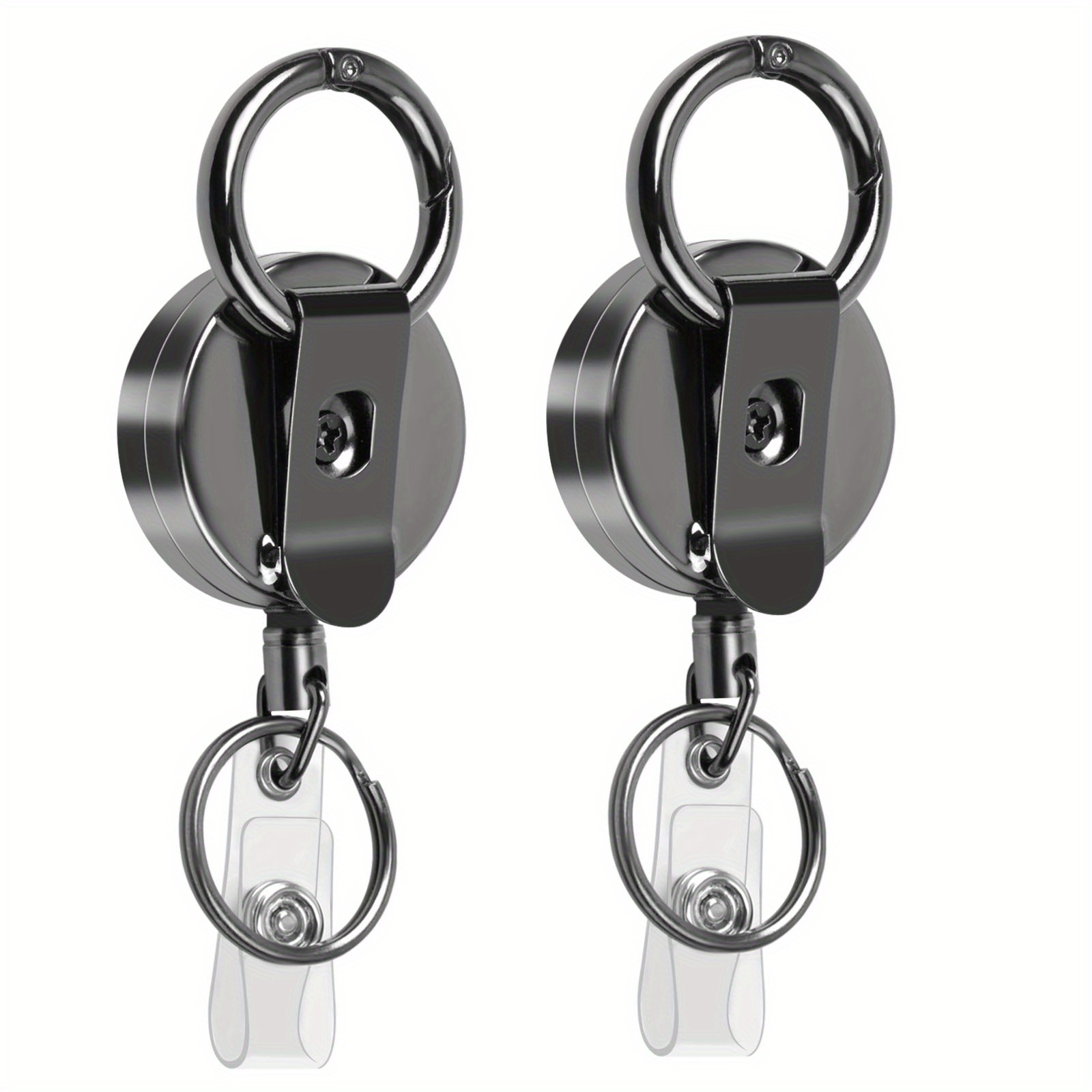 1pc Super Cool Retractable Heavy Duty Badge Reels With Id Badge