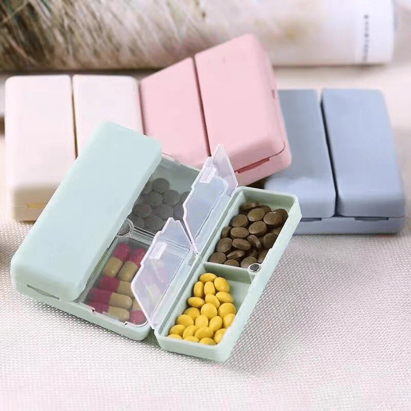 

1pc Pill Organizer, Travel Pill Case, Portable Folding Pill Dispenser With Dual Lid For Pills/vitamin/fish Oil/supplements