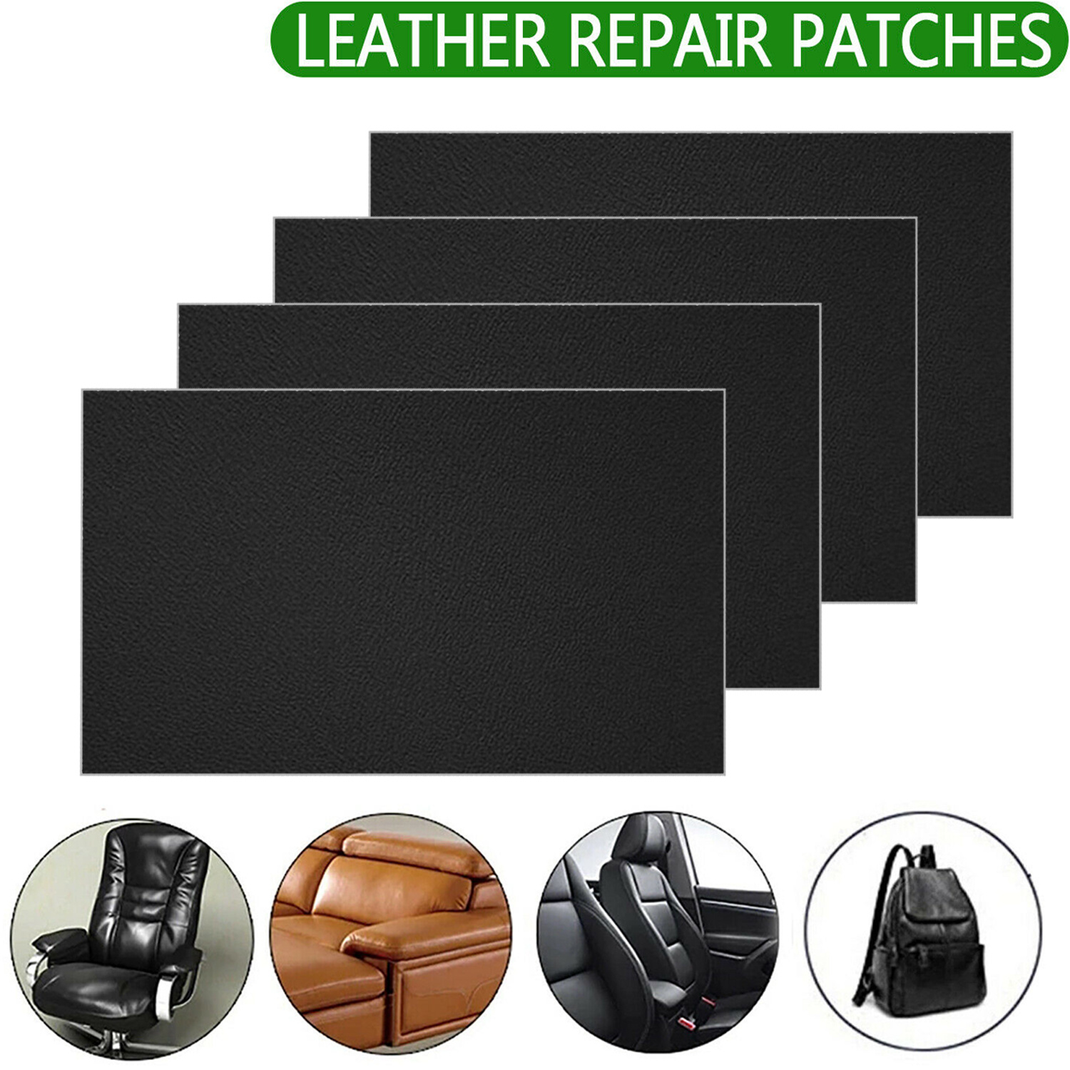 Leather Sheets for Crafts & Arts Full Grain Leather Material Tooling  Leather 11''X7.7''(1.5mm) Thick Cowhide Leather Pieces Square,2 PCS Pack  (Black)