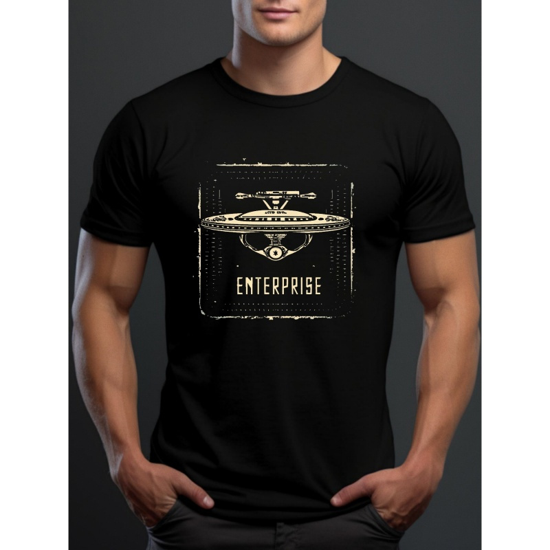 

Enterprise Print T Shirt, Tees For Men, Casual Short Sleeve T-shirt For Summer