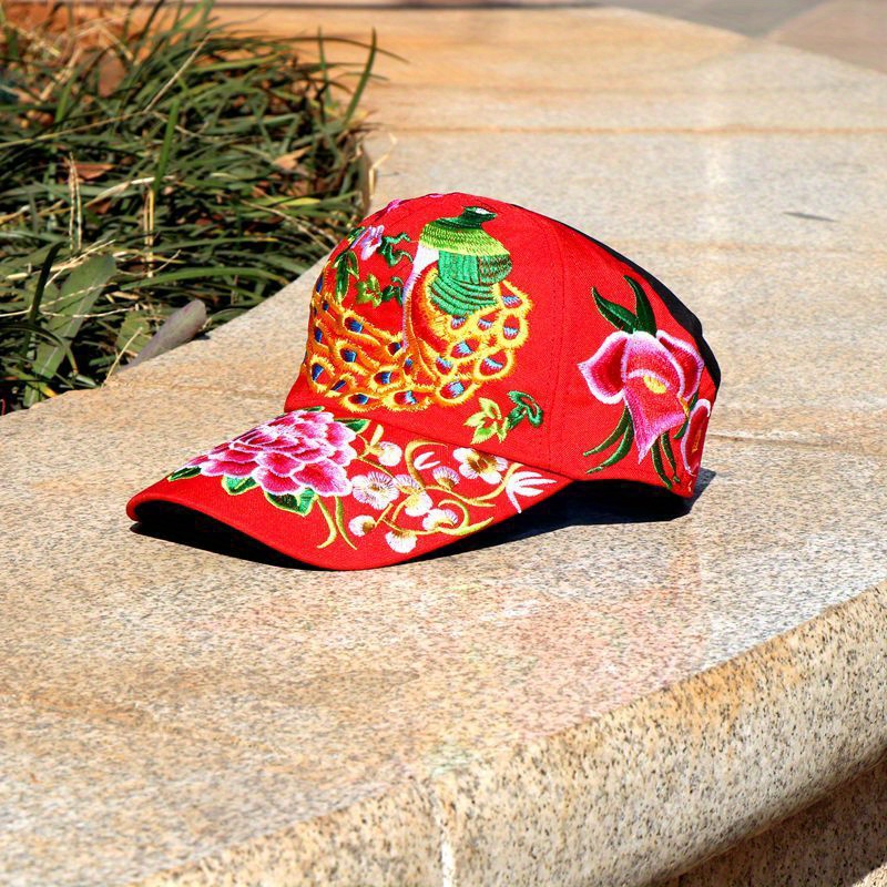 LIUZH Summer Ethnic Style Embroidered Sun Hat Retro Shopping