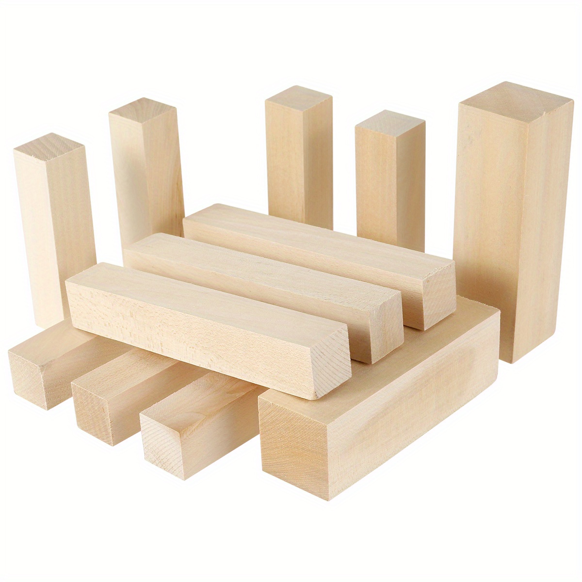 10pcs Basswood Carving Blocks Wood Whittling Blocks For Carving And  Whittling, Beginner To Expert