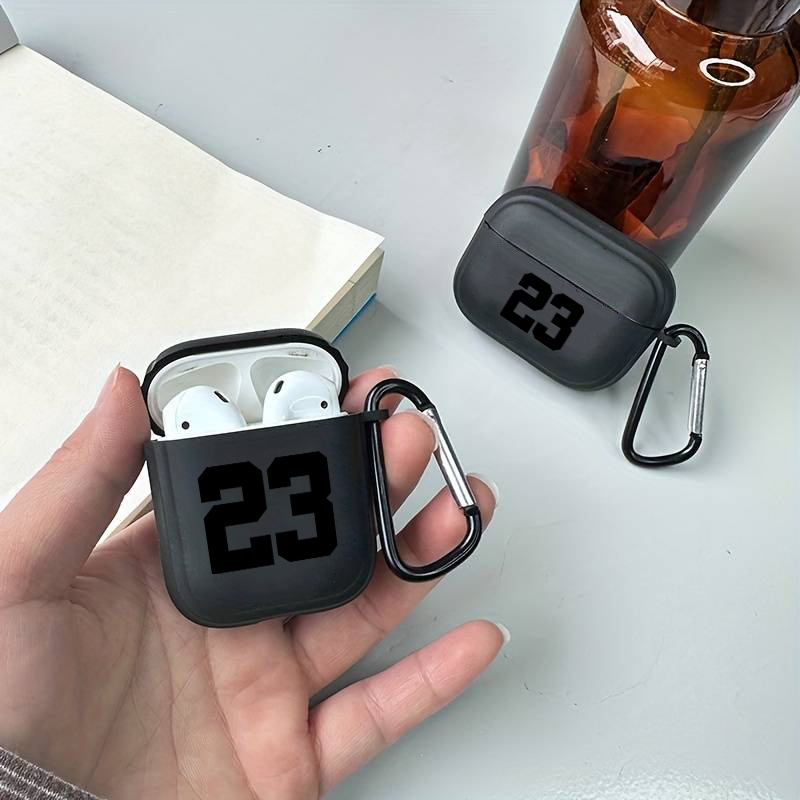 

Number 23 Pattern Silicone Protective Earphone Case With Keychain For Airpods 1/2/3/pro