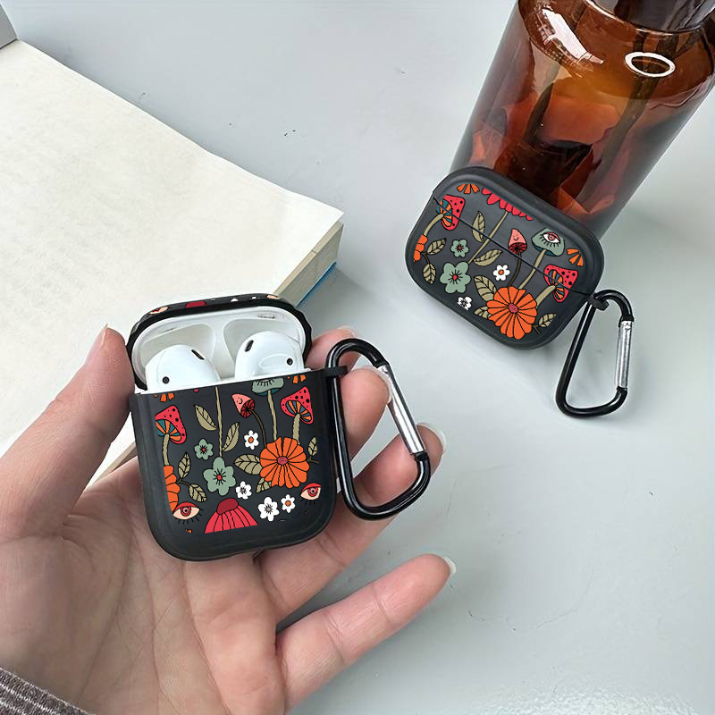 

Strange Flowers Pattern Silicone Protective Earphone Case With Keychain For Airpods 1/2/3/pro