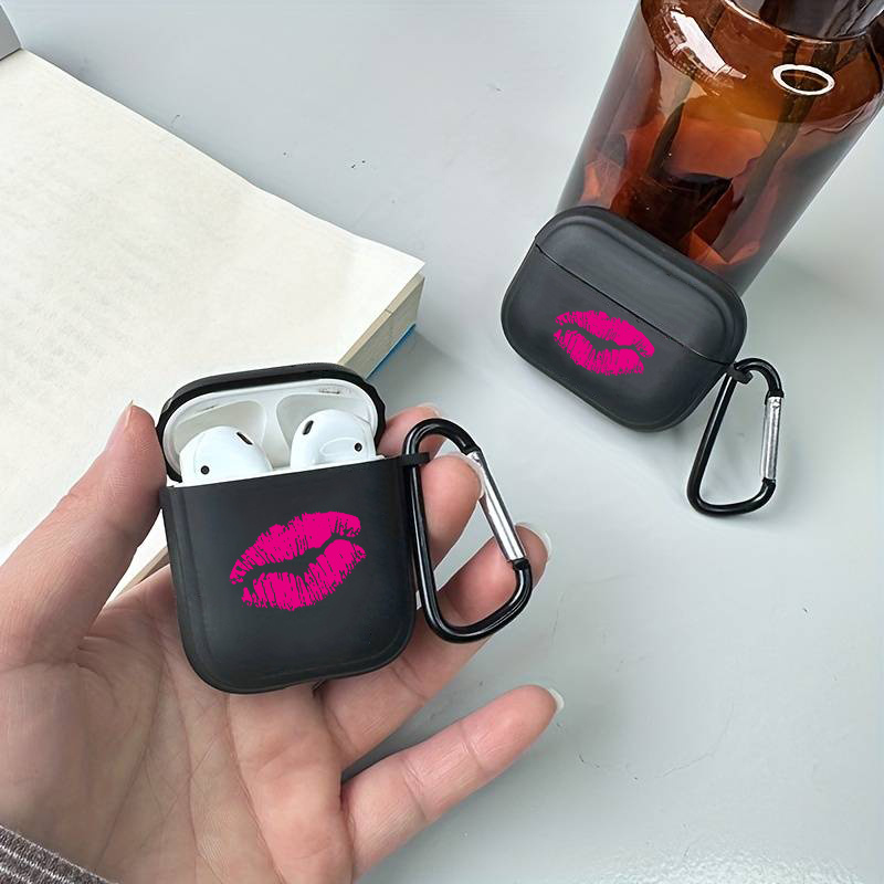 

Lips Pattern Silicone Protective Earphone Case With Keychain For Airpods 1/2/3/pro