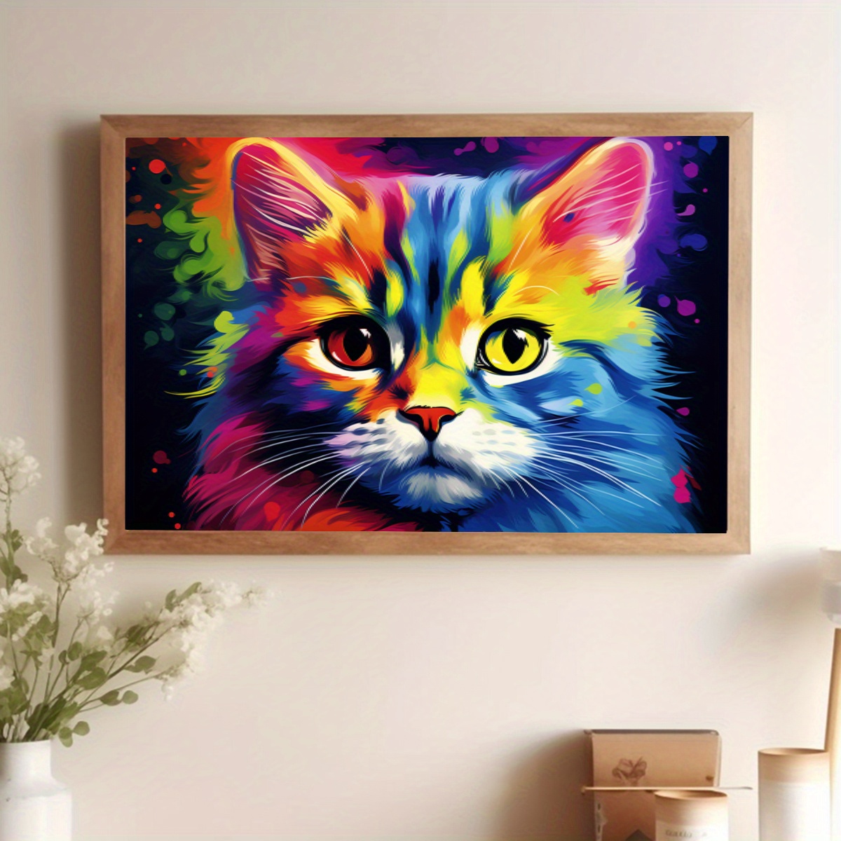 Watercolor Cartoon Cat Diamond Painting Kits Square Drill Cross Stitch  Pictures Wall Art Decor