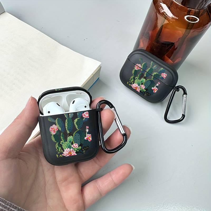 

The Cactus Silicone Case With Keychain Bag For Airpods 1 2 3 Cover Earphone Case For Airpods Pro Ery Protective Charing Soft Cases For Air Pods 3 2 1 Pro Cover
