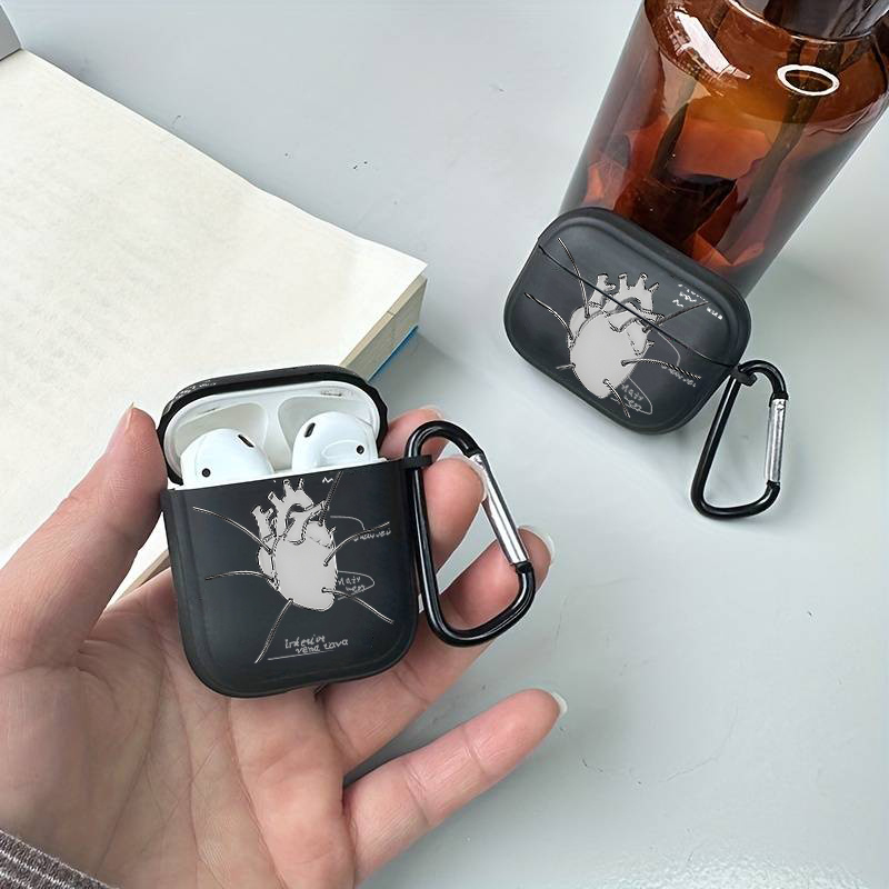 

Gray Heart Silicone Case With Keychain Bag For Airpods 1 2 3 Cover Earphone Case Airpods Pro Ery Protective Charing Soft Cases For Air Pods 3 2 1 Pro Cover