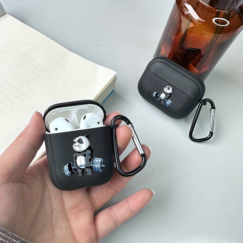 

Panda Lifting Barbell Silicone Case With Keychain Bag For Airpods 1 2 3 Cover Earphone Case Airpods Pro Ery Protective Charing Soft Cases For Air Pods 3 2 1 Pro Cover