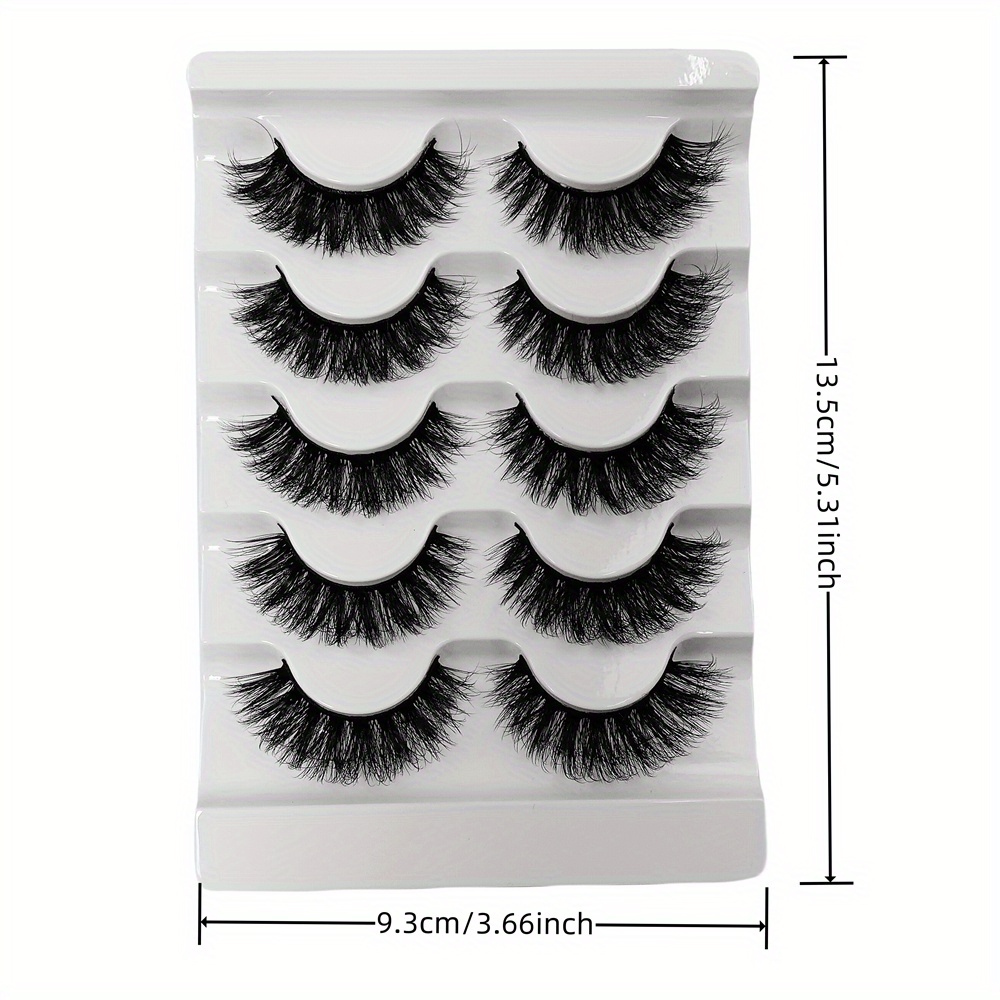 5 Pairs Luxurious Faux Mink Lashes, Fluffy 3D Volume