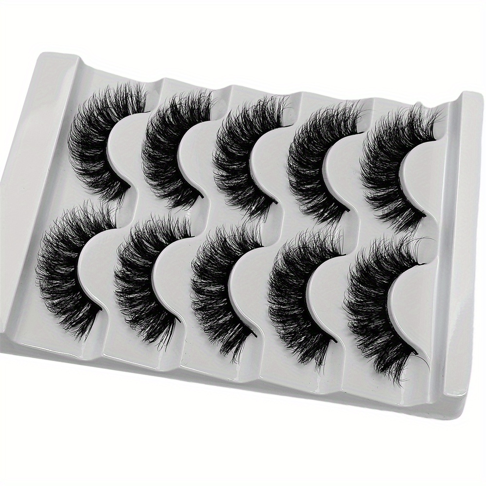 5 Pairs Luxurious Faux Mink Lashes, Fluffy 3D Volume