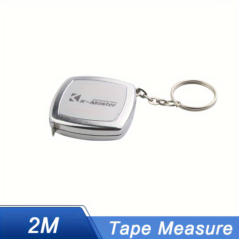 Image of 6.6ft ( 2m ) Mini Tape Measure Keychain, Portable Compact Pocket Measuring Tool, High Accuracy Small Tape Measure For Daily Use And Crafting(chrome-plated Abs, Carbon Steel Tape Measure)