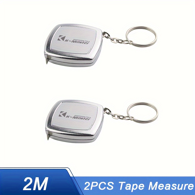 6.6ft ( 2m ) Mini Tape Measure Keychain, Portable Compact Pocket Measuring Tool, High Accuracy Small Tape Measure For Daily Use And Crafting(chrome-plated Abs, Carbon Steel Tape Measure)