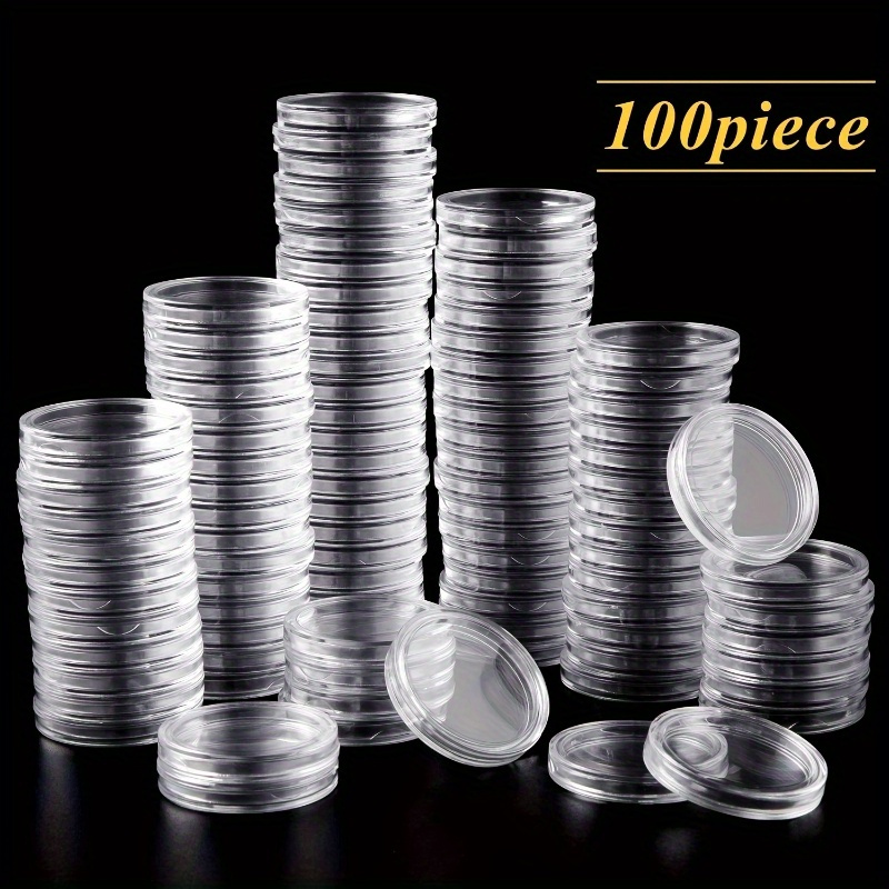 TEMU 100pcs Adjustable Coin Protection Cases, Commemorative Coin Protection Boxes, Collectible Coins, Boxes, Coin Storage Boxes, As , Chrismas Gift