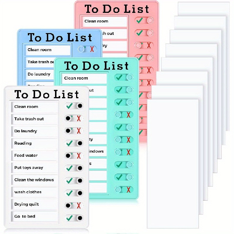 Chore Chart Memo Checklist Board, Portable Daily to Do List & My Chores  Chart Planning Boards, Detachable Plastic Checklist Task Board Slider for
