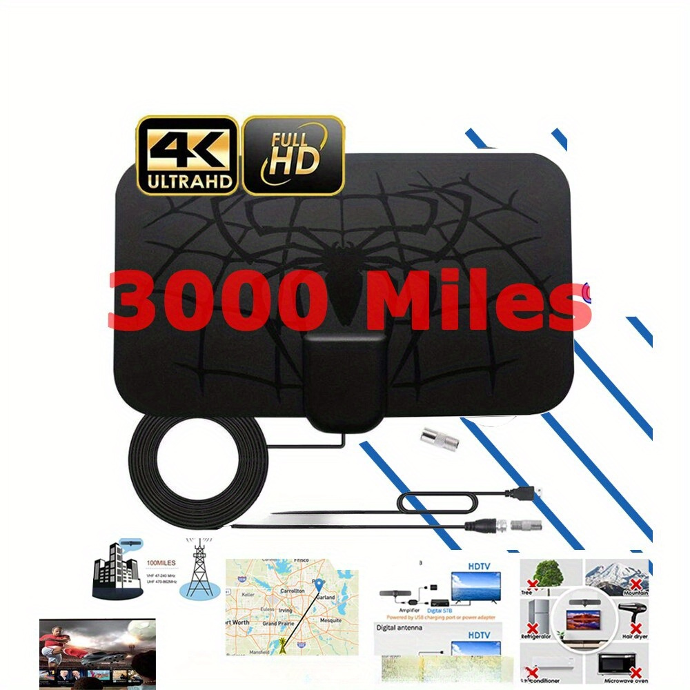 300 マイル範囲アンテナ Tv デジタル Hd 4k アンテナデジタル屋内 Hdtv 1080p | 最新のトレンドをショップ | Temu  Japan