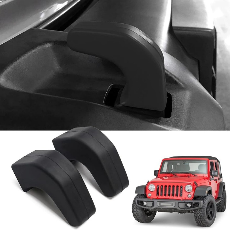 Hooke Road Aluminum Grab Handles Black Front Grips Compatible with Jeep  Wrangler JK & Unlimited 07-18