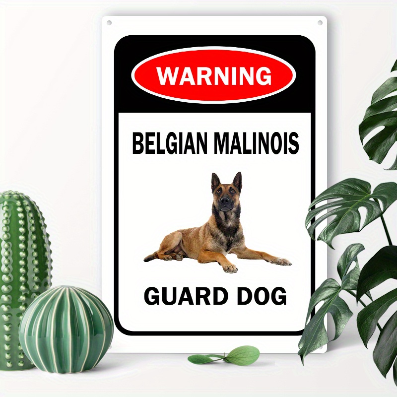 

1pc 8x12inch (20x30cm) Aluminum Sign Metal Tin Sign, Beware Of Belgian Malinois Guard Dog Metal Sign For Home Coffee Garage Men Cave
