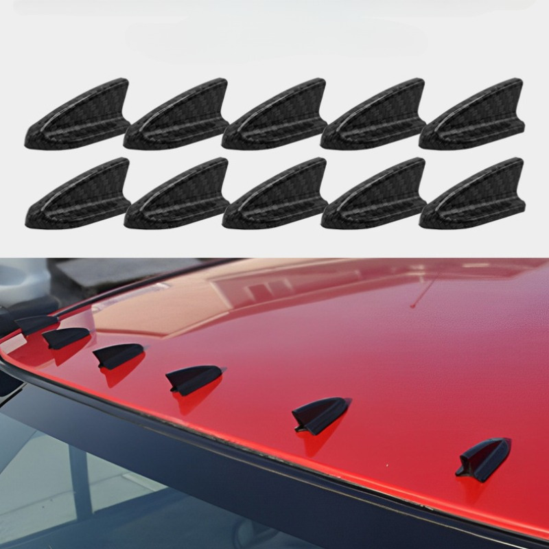 

10pcs Car Modification Accessories Pointed Stick-on Shark Fin Car Roof Tail Car Body Decoration Modification Parts Car Antenna