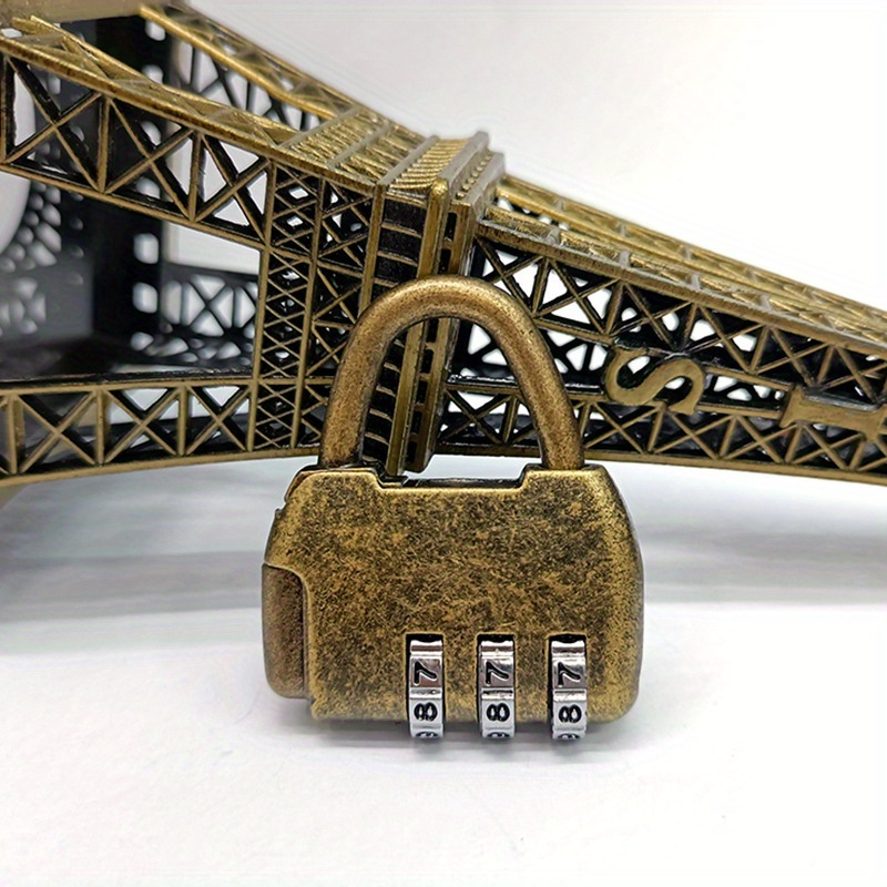 TEMU Cadenas à Combinaison de 3 Chiffres Style Vintage - Alliage de Durable, Entrée Clé pour Boîtes à Bijoux & Valises