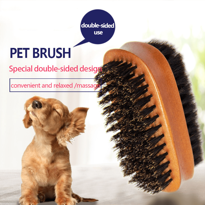 

1pc Double-sided Wooden Dog Hair Comb Cleaning Brush Hair Grooming Brush Massage Comb