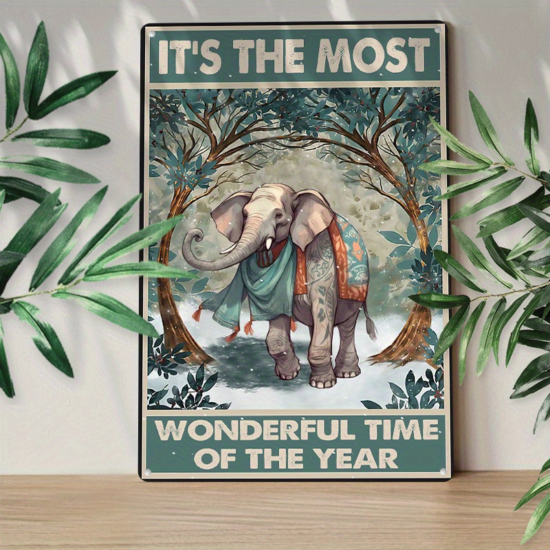 象テーマのヴィンテージアルミニウムサイン 8x12インチ | 家庭 庭