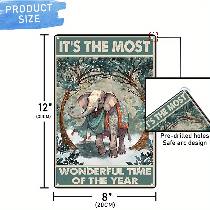 象テーマのヴィンテージアルミニウムサイン 8x12インチ | 家庭 庭