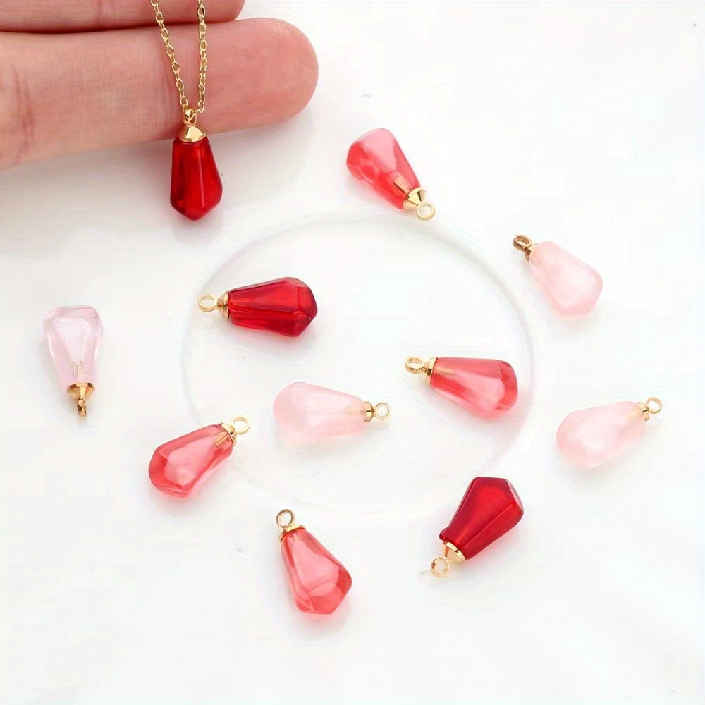 

10pcs Resin Cute Red Pomegranate Seed Pendants Diy Earrings Necklace Pendants Jewelry Findings Accessories Gift Accessories For Valentine's Day