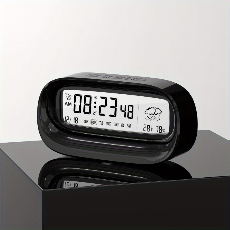 Blanc - une nouvelle génération de réveil intelligent à affichage numérique  multifonctions lumineux horloge intelligente température calendrier