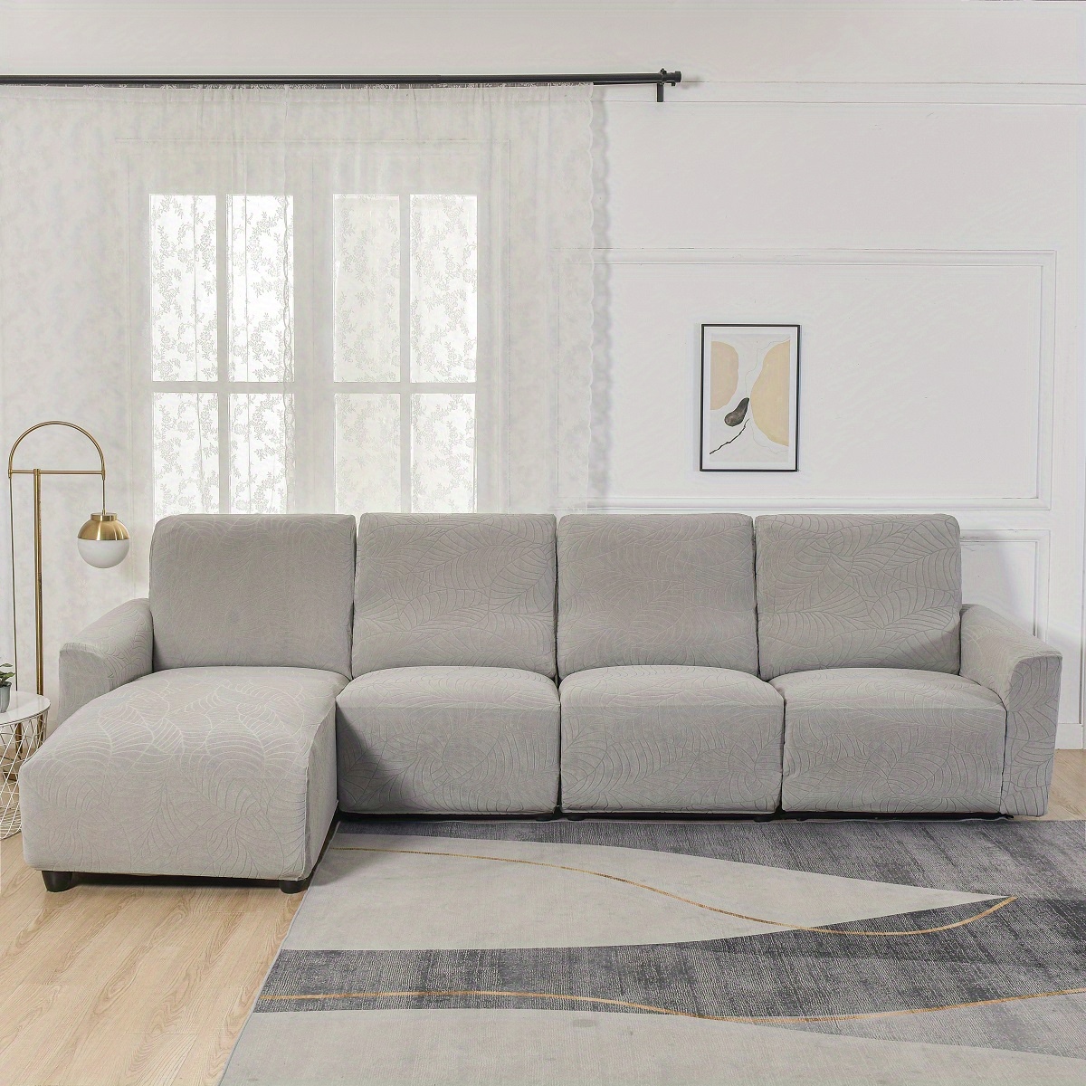 Funda De Sillon Reclinable Sofa Cubre Forros Para Sofas Sillón Elastica  Gris New
