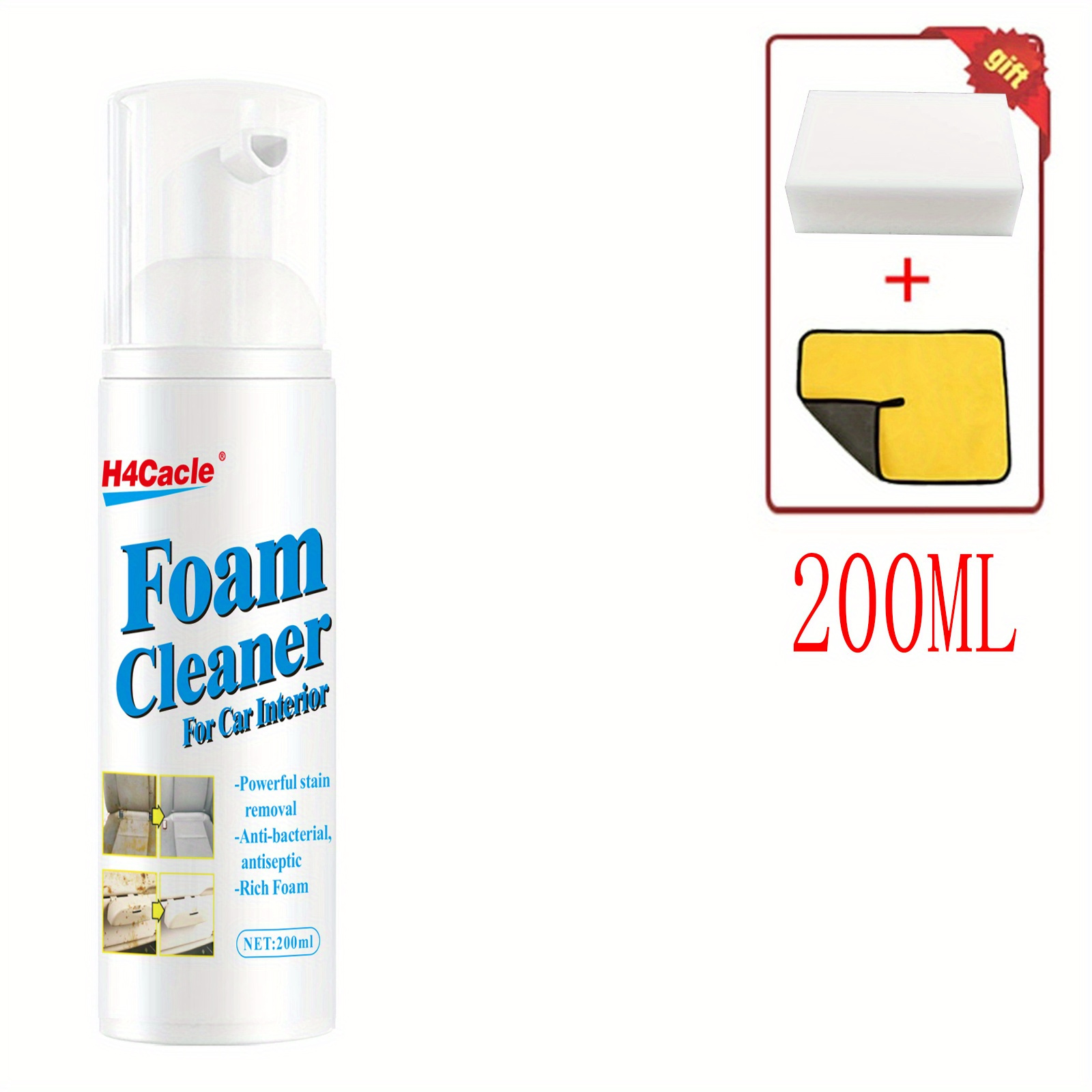 H4Cacle-Multi-Purpose Foam Cleaner Car Interior Wash Maintenance For Auto  Home Use Renovation Maintenance Agent 200ML