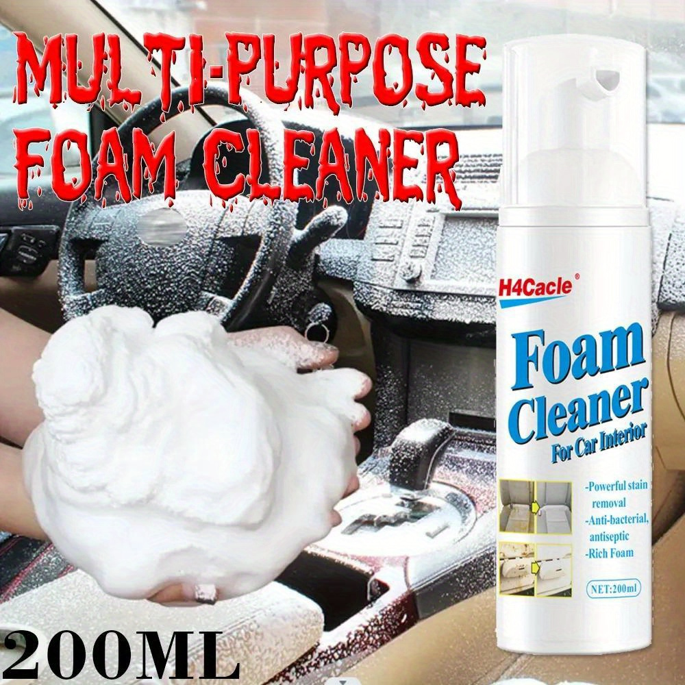 Multipurpose Foam Cleaner Spray,Foam Cleaner, Foam Cleaner for Car and  House Lemon Flavor, Strong Decontamination Cleaners Spray for Kitchen and  Car (200ml) 