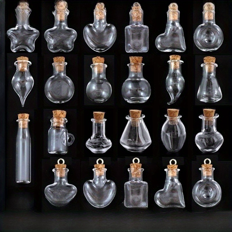 10pcs Set Botellas Vidrio Tapas Aluminio Negras Pequeños - Temu