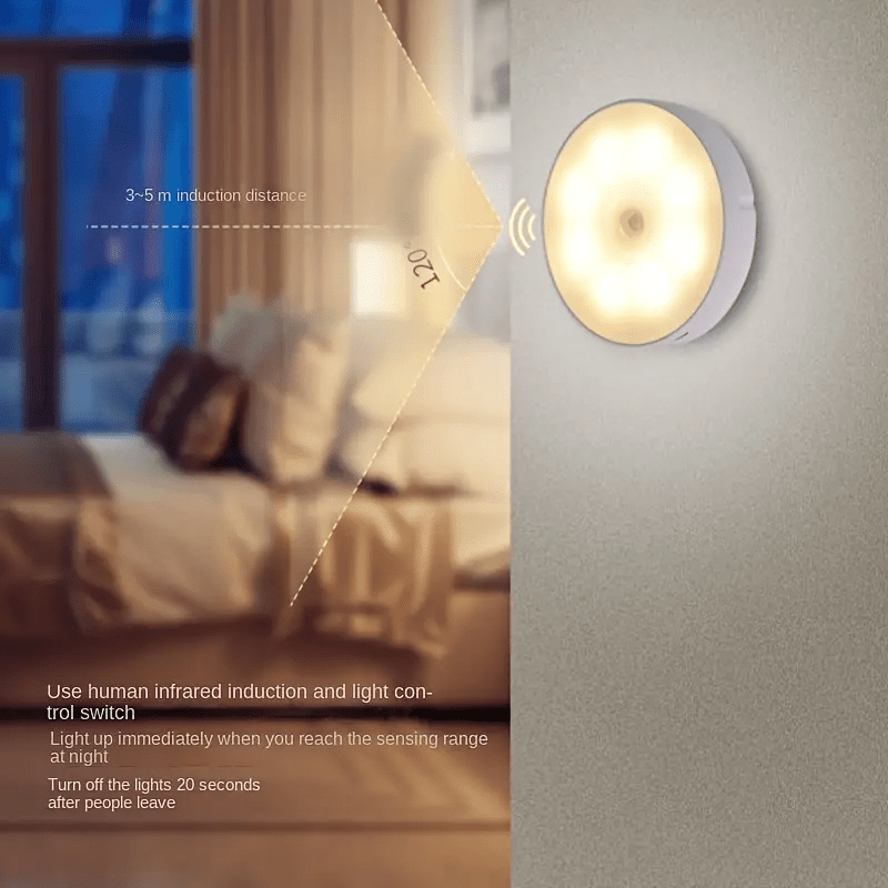 

4pcs Rechargeable Wireless Motion Sensor Wall Light: Automatic Night Switch & Decorative Lighting For Kitchen & Bedroom