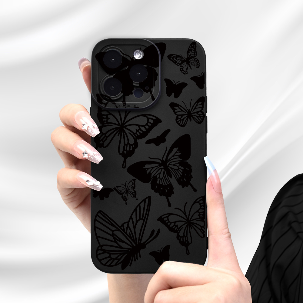 

Black Butterflies Uv Printing Soft Phone Case 360 Degree Full Protection Phone Cover For Iphone15 14 13 12 11 Pro Max Xr X/xs Max 7 8 Plus Se Mini Gift For Easterday