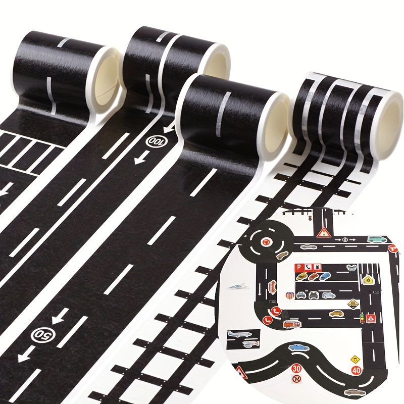 

1pc, Creative Transportation Railway Road And Paper Tape Diy Scrapbook Sticker Labels Craft Masking Tape For Car Games
