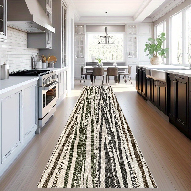 TEMU 1pc Luxury Cashmere Runner Mat, 800g/sqm, 10mm Thick - Soft, Non-slip, Machine Washable With Rubber Backing For Kitchen, Hallway, Bathroom -