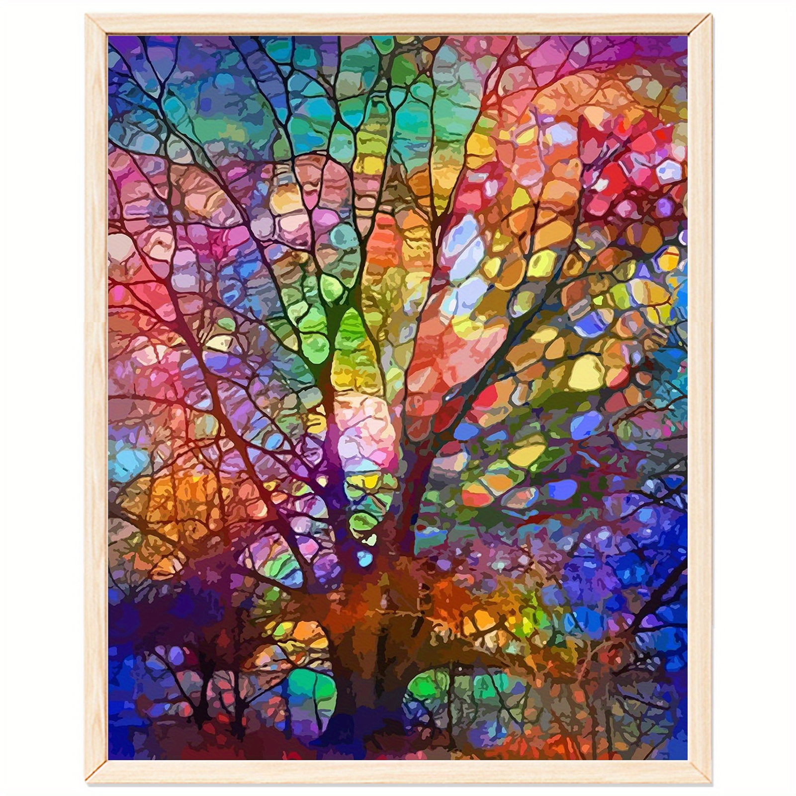 1 Pieza Pintura Árbol Colorido Número Adultos Sin Marco - Temu Chile